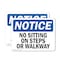 Signmission No Sitting On Steps Or Walkway, 10 in W x Rectangle, Plastic OS-2PACK-NS-P-710-L-14796 - alternate 1